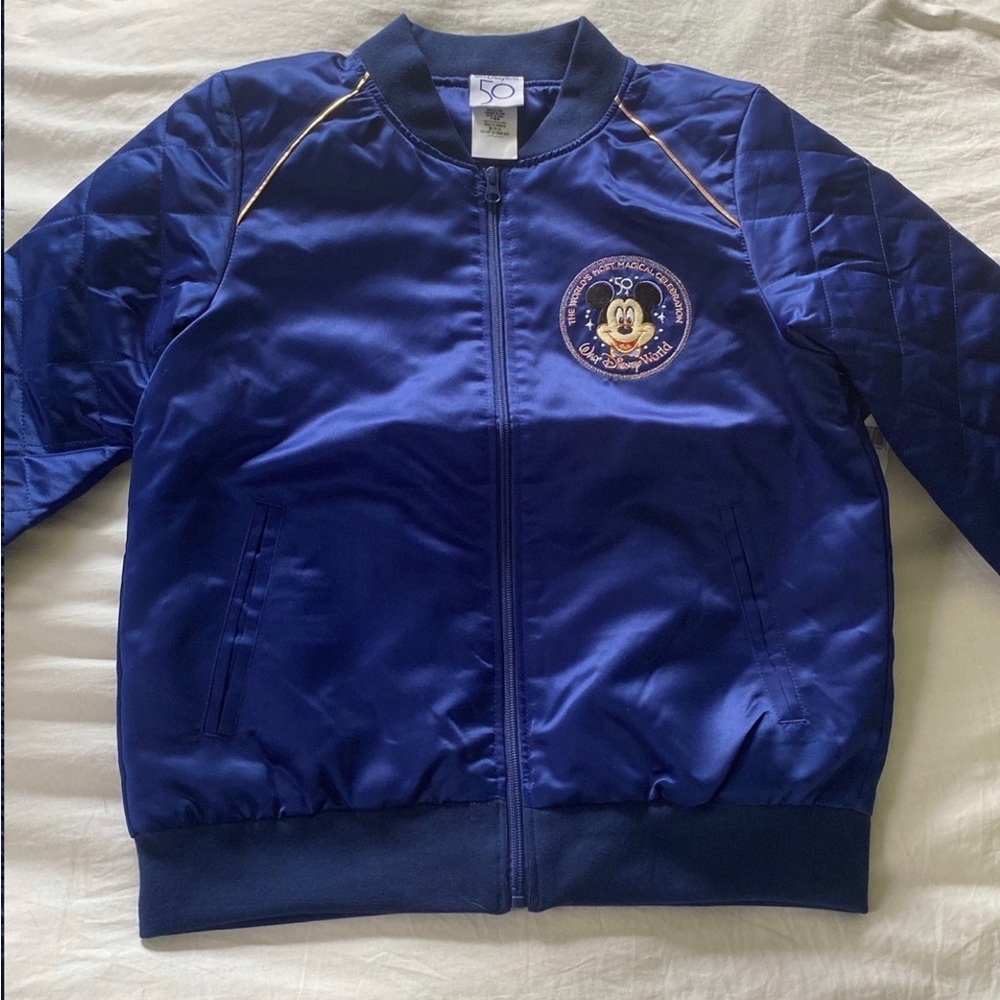 Walt Disney World 50th Anniversary Celebration Castle Satin Bomber Jacket M